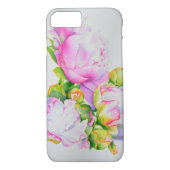 Waterverf roze bloemenroze pioenrozen wit bloemig Case-Mate iPhone case (Achterkant)