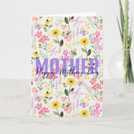 Waterverf roze bloemenvlinders tuin bedankkaart (Voorkant)