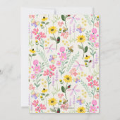 Waterverf roze bloemenvlinders tuin kaart (Achterkant)