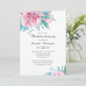 Waterverf roze bloemetjes. Bloemen vrijgezellenfee Kaart (Staand voorkant)