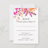 Waterverf roze bloemetjes. Bloementuin bruiloft RSVP Kaartje (Voorkant)