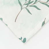 Waterverf roze bloemetjes en groene takken botanis fleece deken (Hoek)