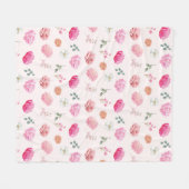 Waterverf roze bloemetjes rozen en pioenen fleece deken (Voorkant (Horizontaal))