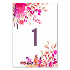 Waterverf roze bloemetjes. Tuin bloemenbruiloft Ta Kaart