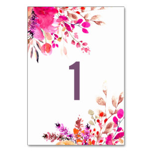 Waterverf roze bloemetjes. Tuin bloemenbruiloft Ta Kaart