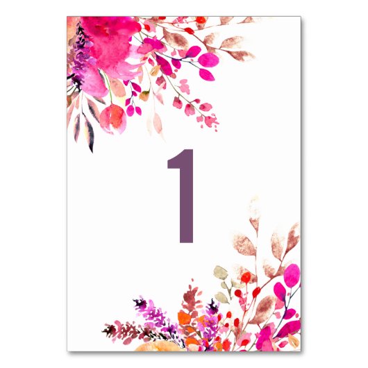 Waterverf roze bloemetjes. Tuin bloemenbruiloft Ta Kaart (Achterkant)