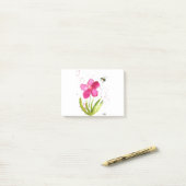 Waterverf roze bloemhommel post-it® notes (Op bureau)