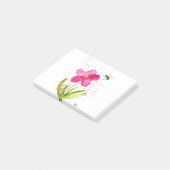 Waterverf roze bloemhommel post-it® notes (Schuin)