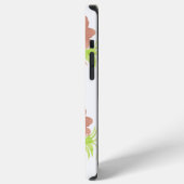 Waterverf Roze Bloemige Blush Roze Monogram   iPhone Hoesje (Linkerkant)