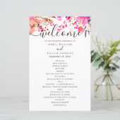Waterverf roze bloemige bruiloft. Herfstprogramma (Staand voorkant)
