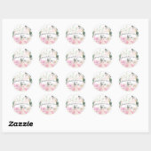 Waterverf Roze Bloemige Envelope Zegelstickers Ronde Sticker (Vel)