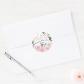 Waterverf Roze Bloemige Envelope Zegelstickers Ronde Sticker (Envelop)