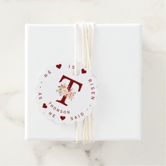 Waterverf Roze Bloemige Monogram Adreslabel Bedankjes Labels (In situ)