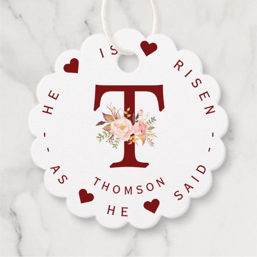 Waterverf Roze Bloemige Monogram Adreslabel Bedankjes Labels (Voorkant)