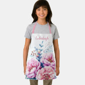  Waterverf roze bloemige pioenen meisjes Schort (Insitu)