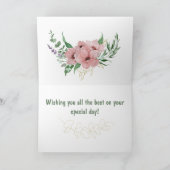 Waterverf Roze Bloemige Vouwkaart Kaart (Binnen)