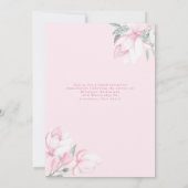 Waterverf roze bloemmeisje baptisme uitnodiging (Achterkant)