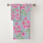Waterverf Roze Bloemmotief Bad Handdoek (Insitu)