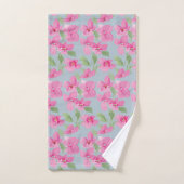 Waterverf Roze Bloemmotief Bad Handdoek (Handdoek)