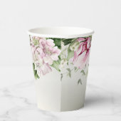 Waterverf Roze Bloemrijke Lijst Glanzend Bronzen F Papieren Bekers (Rechts)