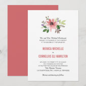 Waterverf Roze Bloemuitbarsting | Bruiloft Kaart (Voorkant / Achterkant)