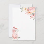 waterverf roze bloesachtige achtergrond bruiloft kaart (Achterkant)