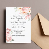 waterverf roze bloesachtige achtergrond bruiloft kaart