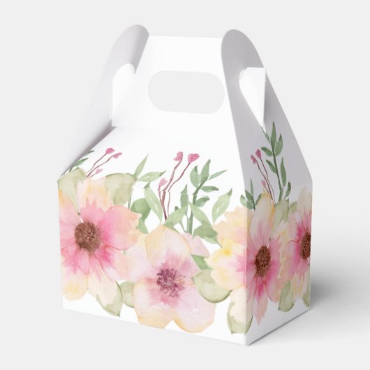 Waterverf Roze bloesems Bedankt Bedankdoosjes (Achterkant)