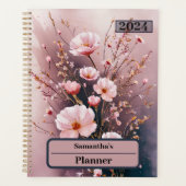 WATERVERF ROZE BLOESEMS GEPERSONALISEERDE PLANNER (Voorkant)