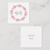 Waterverf Roze bloesems Wreath Notitiekaartje (Voorkant / Achterkant)