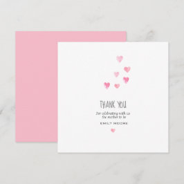 Waterverf roze bloesharten simpel bedankt