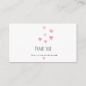 Waterverf roze bloesharten simpel bedankt informatiekaartje (Voorkant)