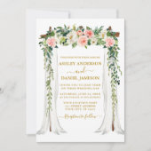 Waterverf Roze bloesse bruinkoolvis goud Kaart (Voorkant)