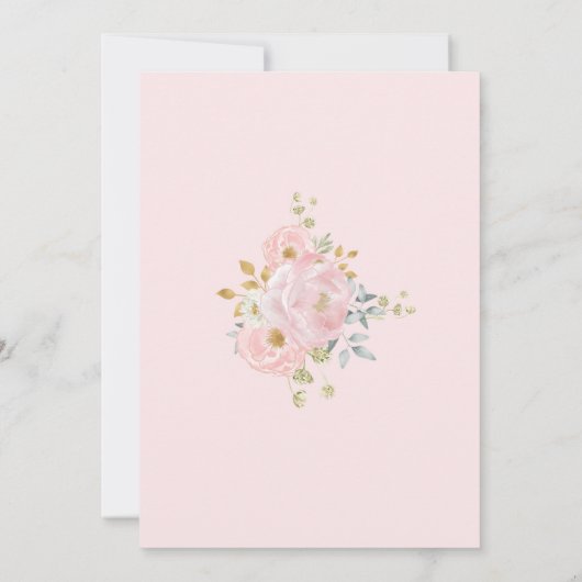 Waterverf Roze bloesse eerste verjaardag Kaart (Achterkant)