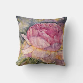 Waterverf Roze bloom Sierkussen