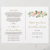 Waterverf Roze Blosems Trouwprogramma (Voorkant)