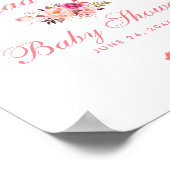 Waterverf Roze blozen Baby shower Welkom Poster (Hoek)