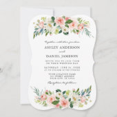 Waterverf Roze blozen Elegant Neo Mint Kaart (Voorkant)