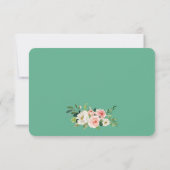 Waterverf Roze blozen Elegant Neo Mint RSVP Kaartje (Achterkant)