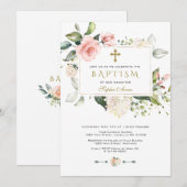 Waterverf Roze blozen Lijst Kruisvlekken Kaart (Voorkant / Achterkant)