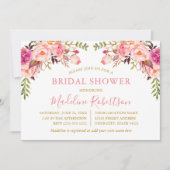 Waterverf Roze blozen Vrijgezellenfeest Gold Kaart (Voorkant)