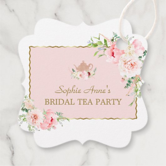 Waterverf Roze Blozende Bloemen Gouden Bruiloft Th Bedankjes Labels (Achterkant)