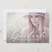 Waterverf Roze & Blue Hydrangeas Foto Afstuderen Kaart (Voorkant)