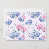 Waterverf Roze & Blue Hydrangeas Foto Afstuderen Kaart (Achterkant)
