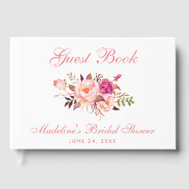 Waterverf Roze Blush Bloemen Vrijgezellenfeest Gastenboek