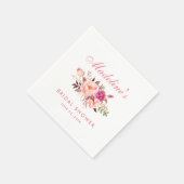 Waterverf Roze Blush Bloemen Vrijgezellenfeest Servetten (Hoek)