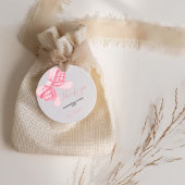 Waterverf Roze Blush Bow Baby shower Dank u Bedankjes Labels