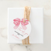 Waterverf Roze Blush Bow Baby shower Dank u Bedankjes Labels (In situ)