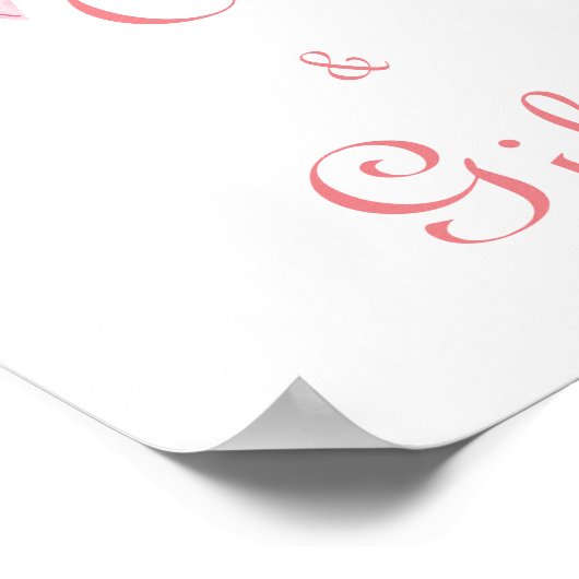 Waterverf Roze Blush Bow Gift vrijgezellenfeest te Poster (Hoek)