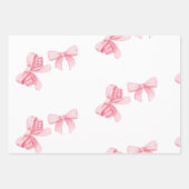 Waterverf Roze Blush Bow Ribbon Party Inpakpapier Vel (Voorkant)